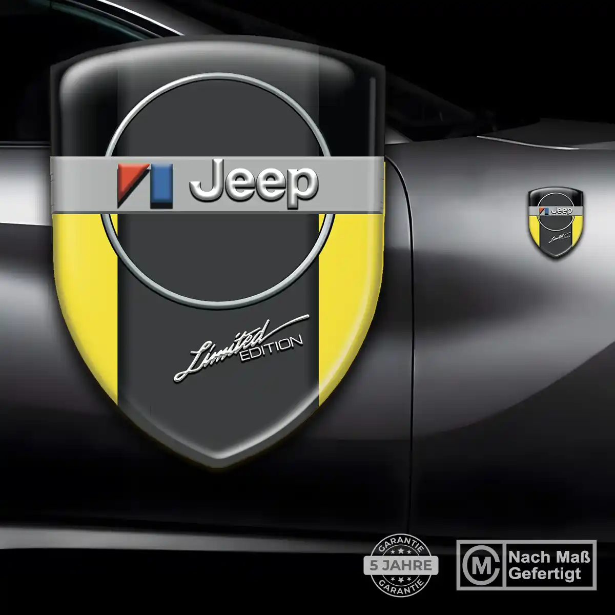 Jeep 3D Gel Aufkleber Wappen Premium-Edition
