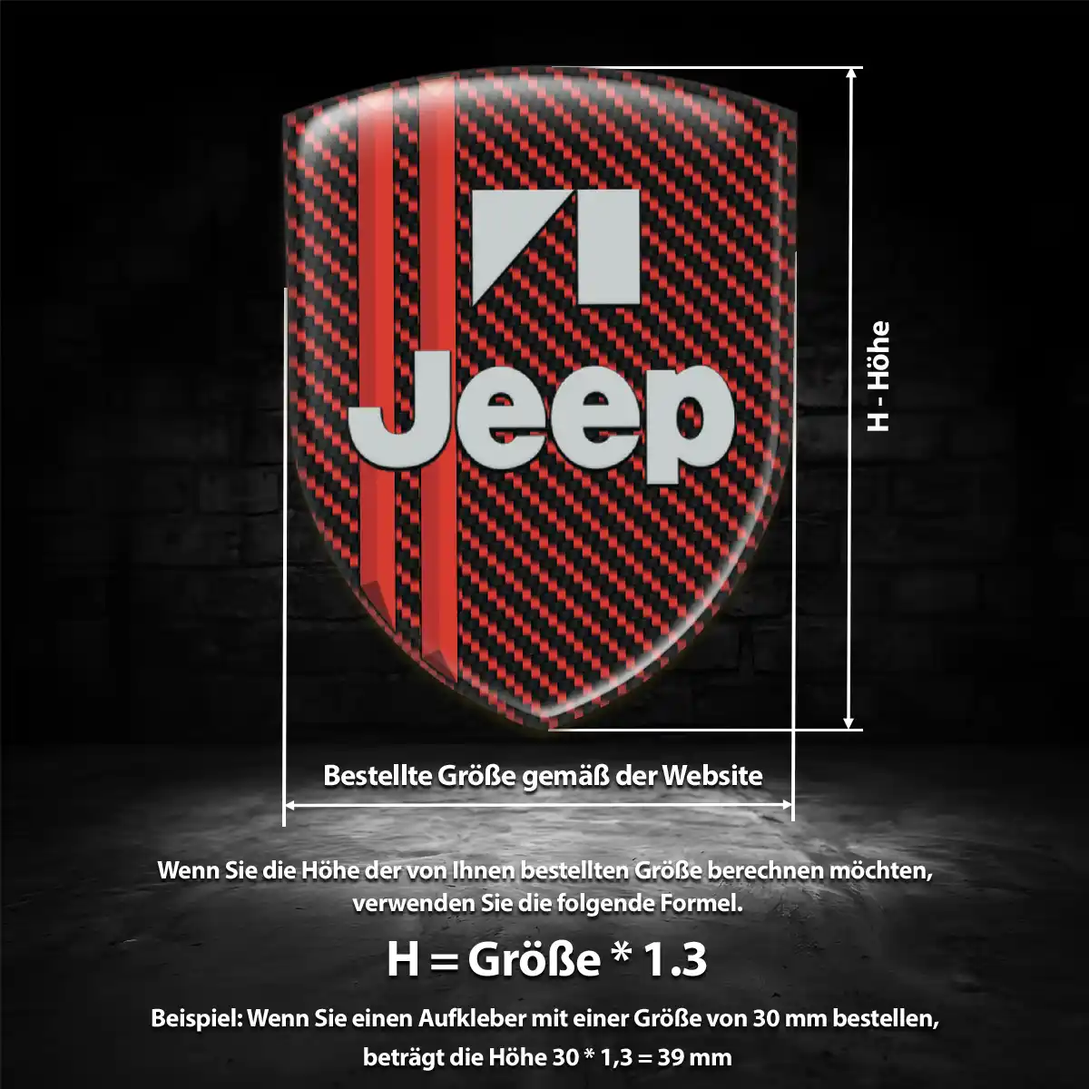 Jeep 3D Gel Aufkleber Wappen Premiumqualität
