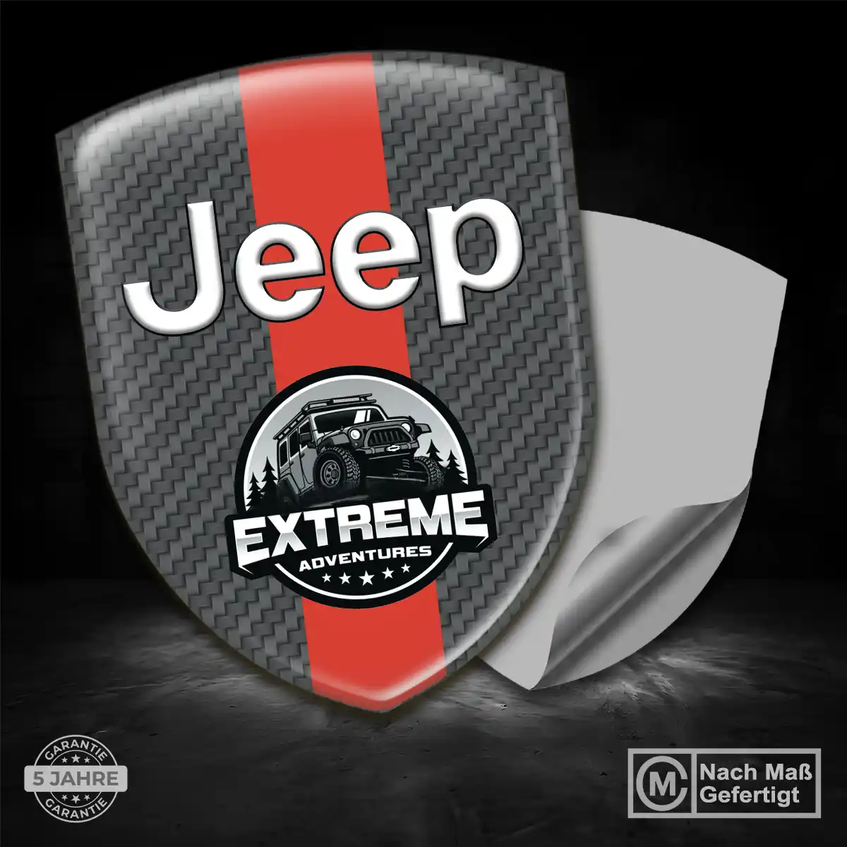Jeep 3D Gel Aufkleber Wappen Stilvolles Design