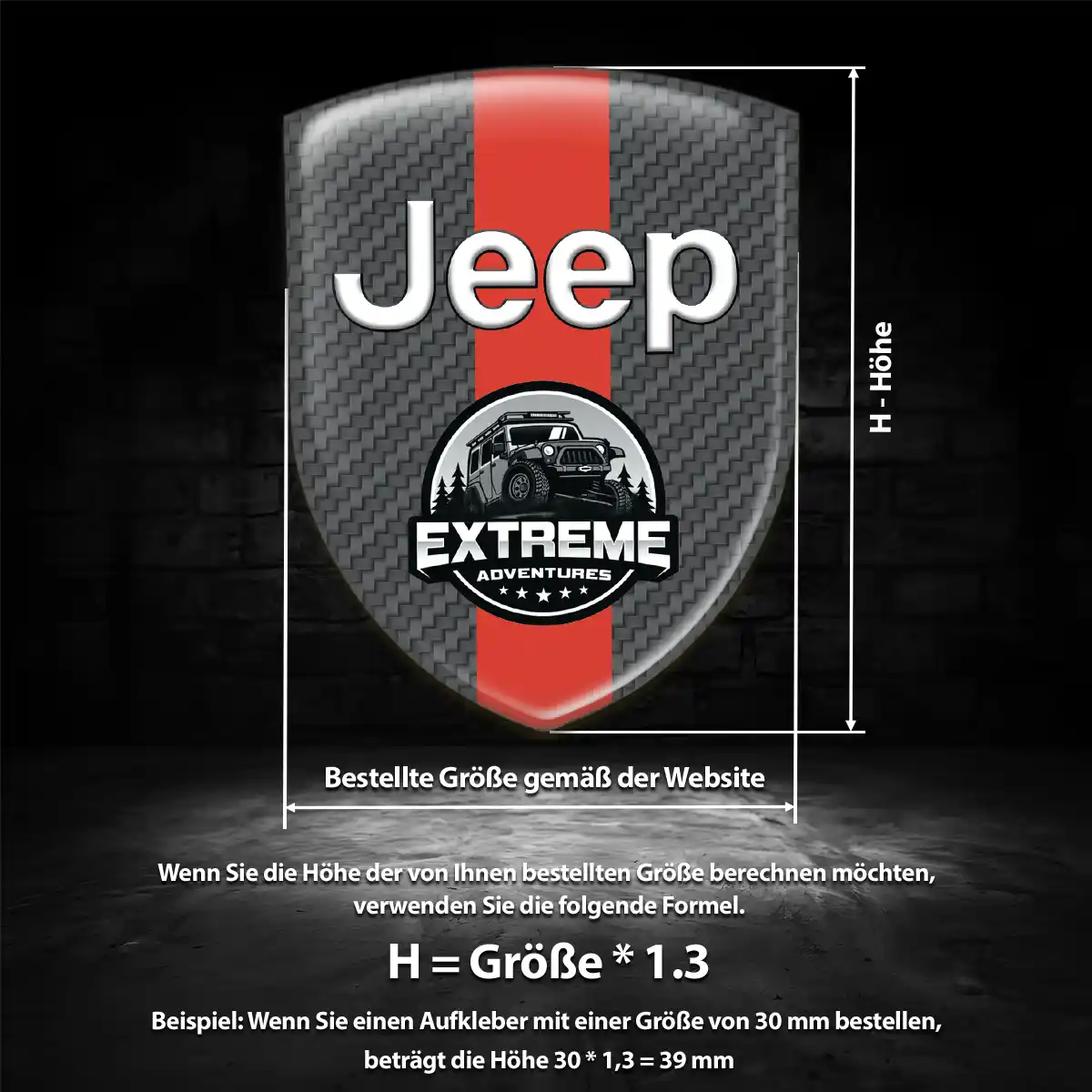 Jeep 3D Gel Aufkleber Wappen Stilvolles Design