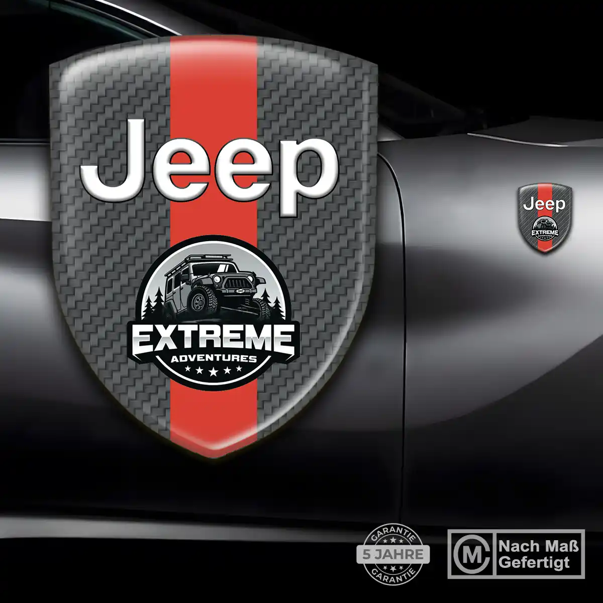 Jeep 3D Gel Aufkleber Wappen Stilvolles Design