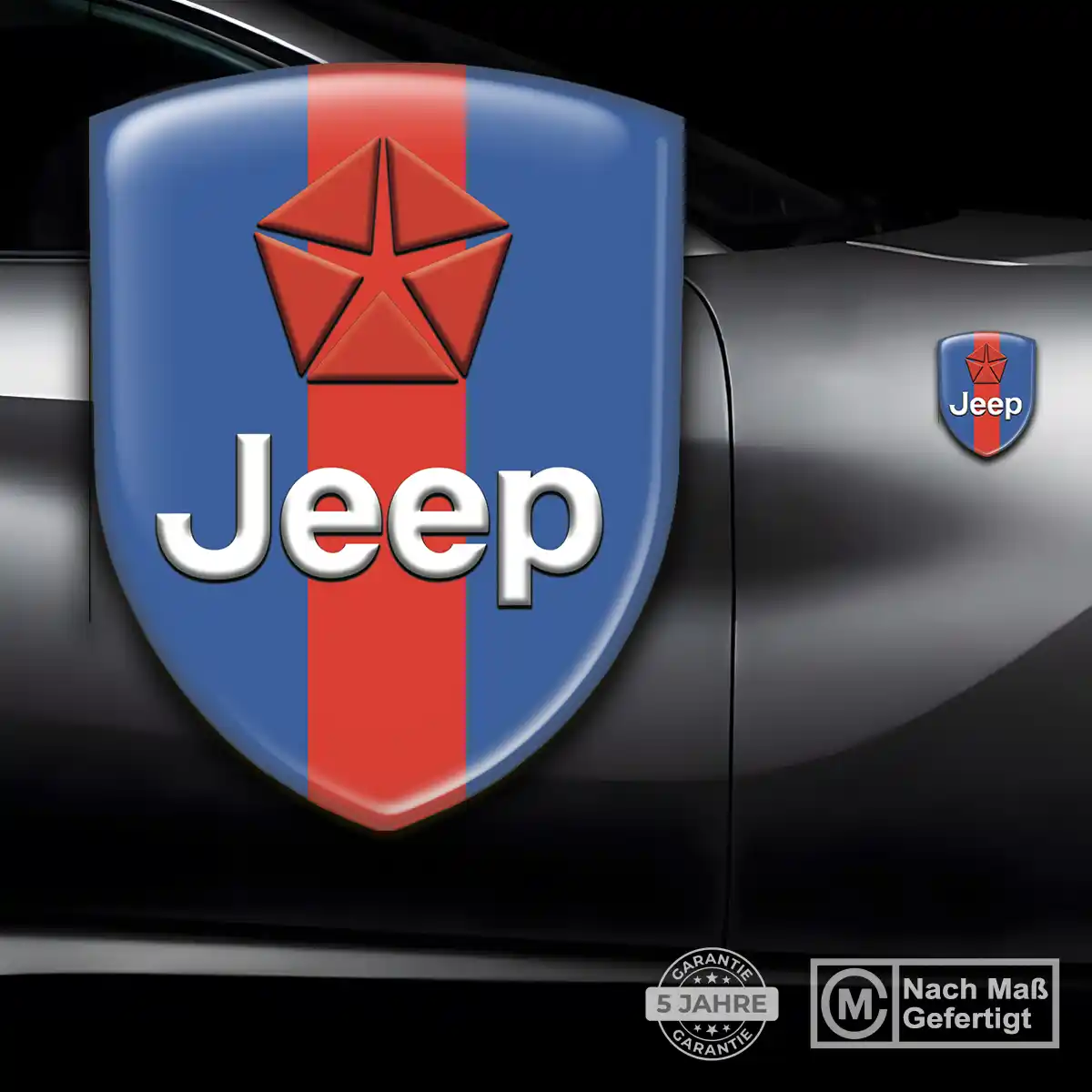 Jeep 3D Gel Aufkleber Wappen Tuningfahrzeug