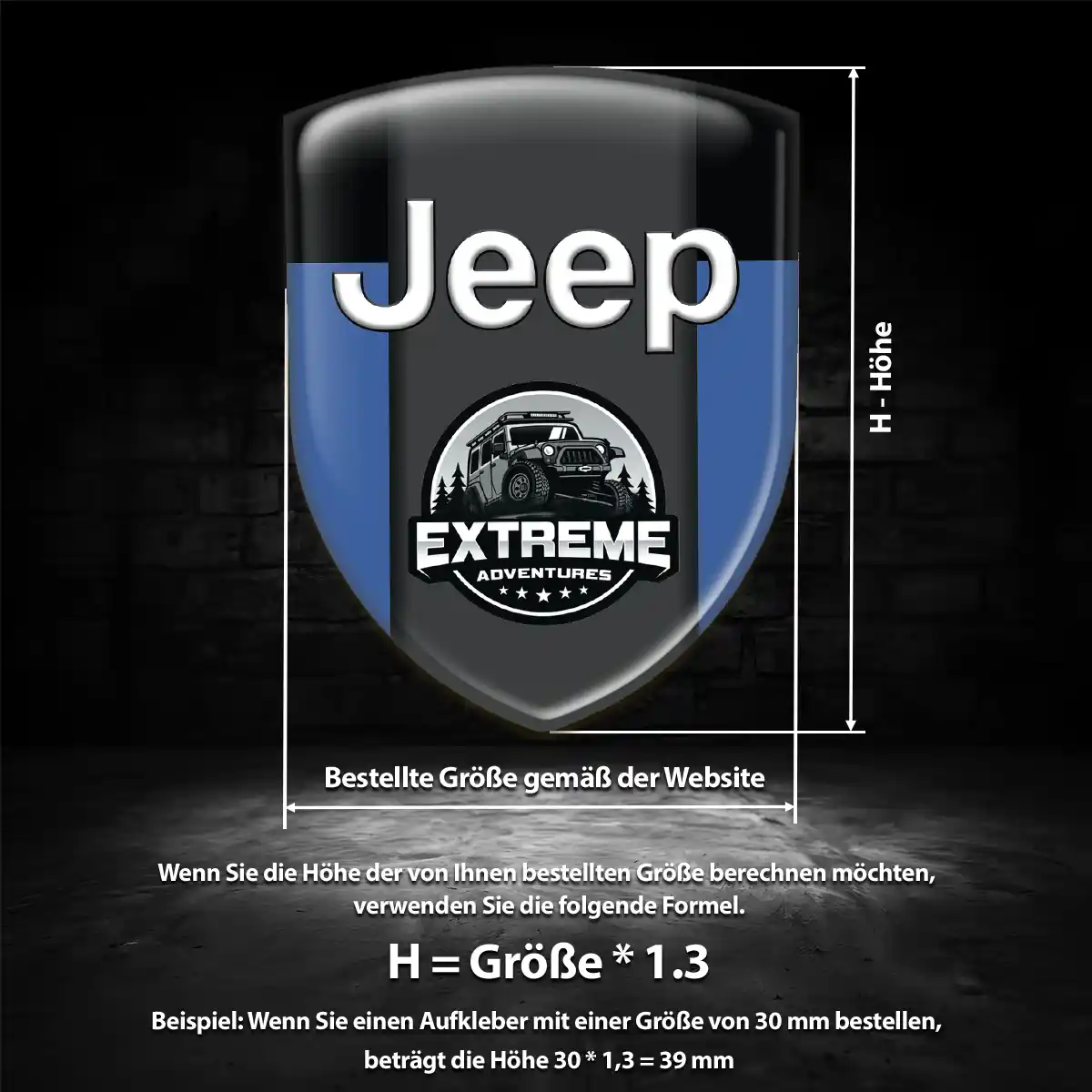 Jeep Aufkleber 3D Gel Emblem Anspruchsvolles Design
