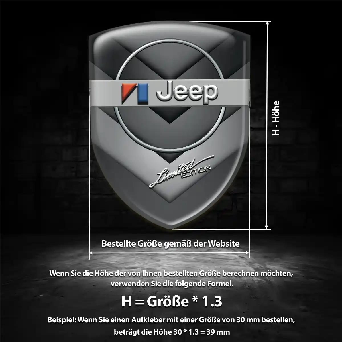 Jeep Aufkleber 3D Gel Emblem Ausdrucksstarkes Design