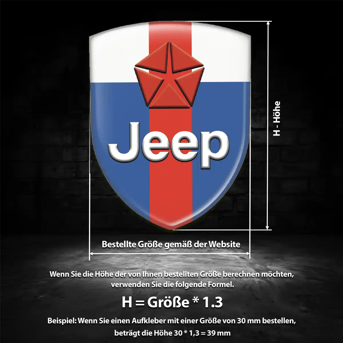 Jeep Aufkleber 3D Gel Emblem Auto Edles Design