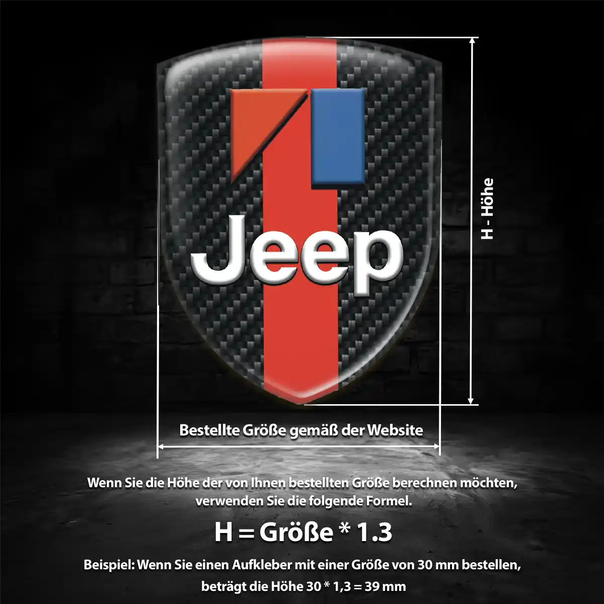 Jeep Aufkleber 3D Gel Emblem Edles Design