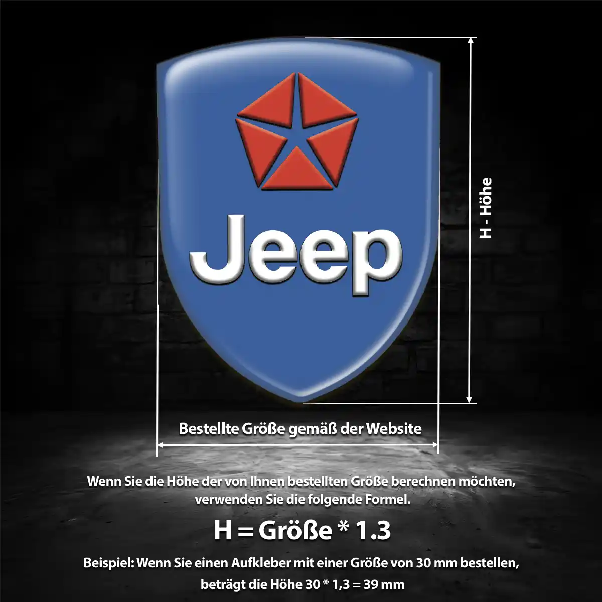 Jeep Aufkleber 3D Gel Emblem Elegantes Design