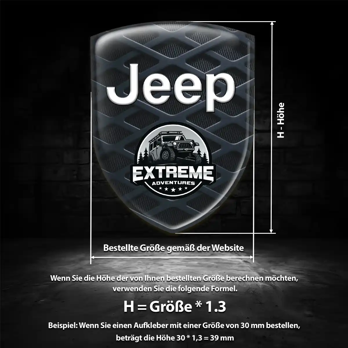Jeep Aufkleber 3D Gel Emblem Hochwertiges Harz