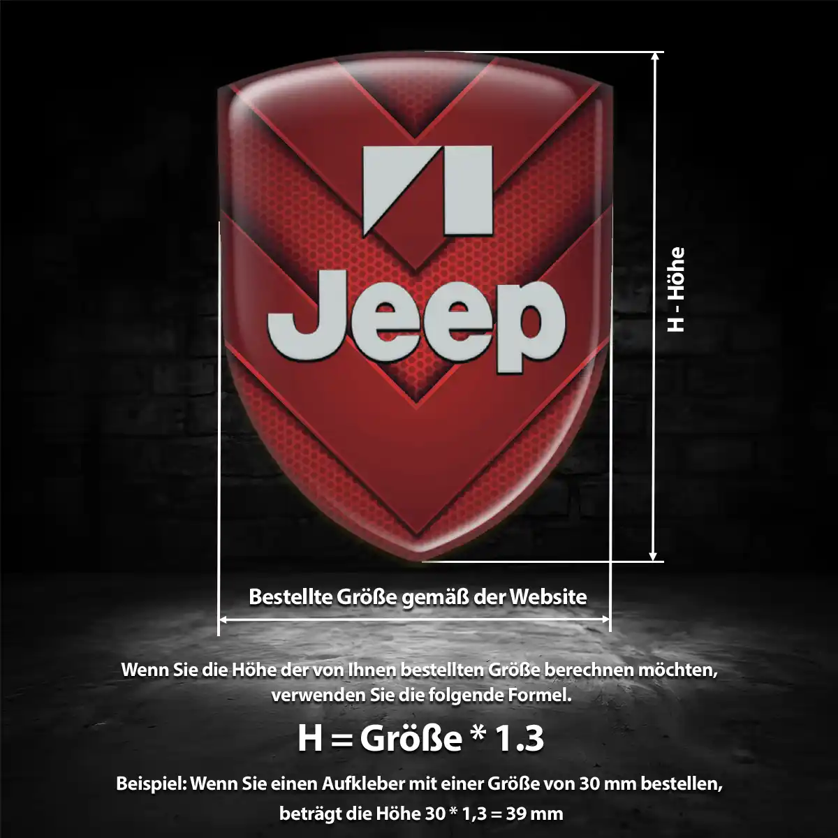 Jeep Aufkleber 3D Gel Emblem Limitierte Auflage