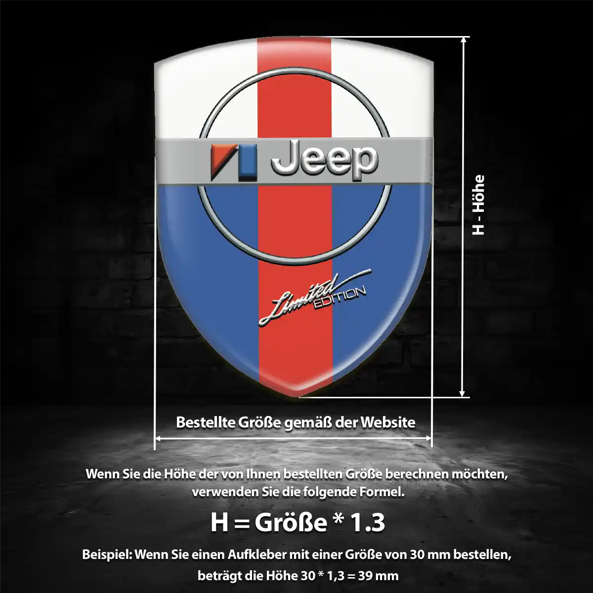 Jeep Aufkleber 3D Gel Emblem Markenedition