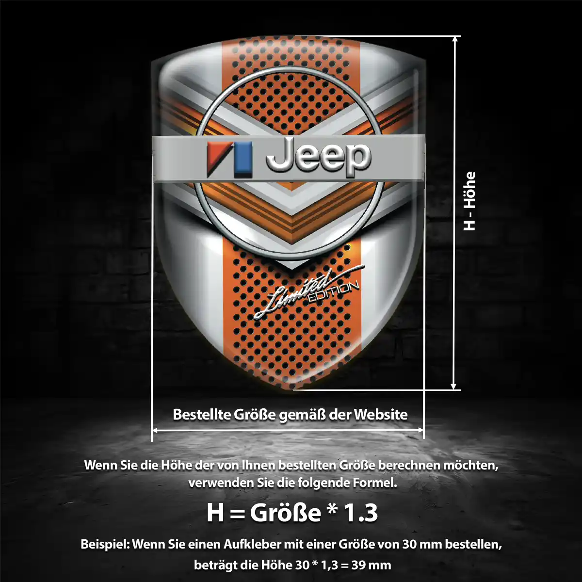 Jeep Aufkleber 3D Gel Emblem Stilvolles Design