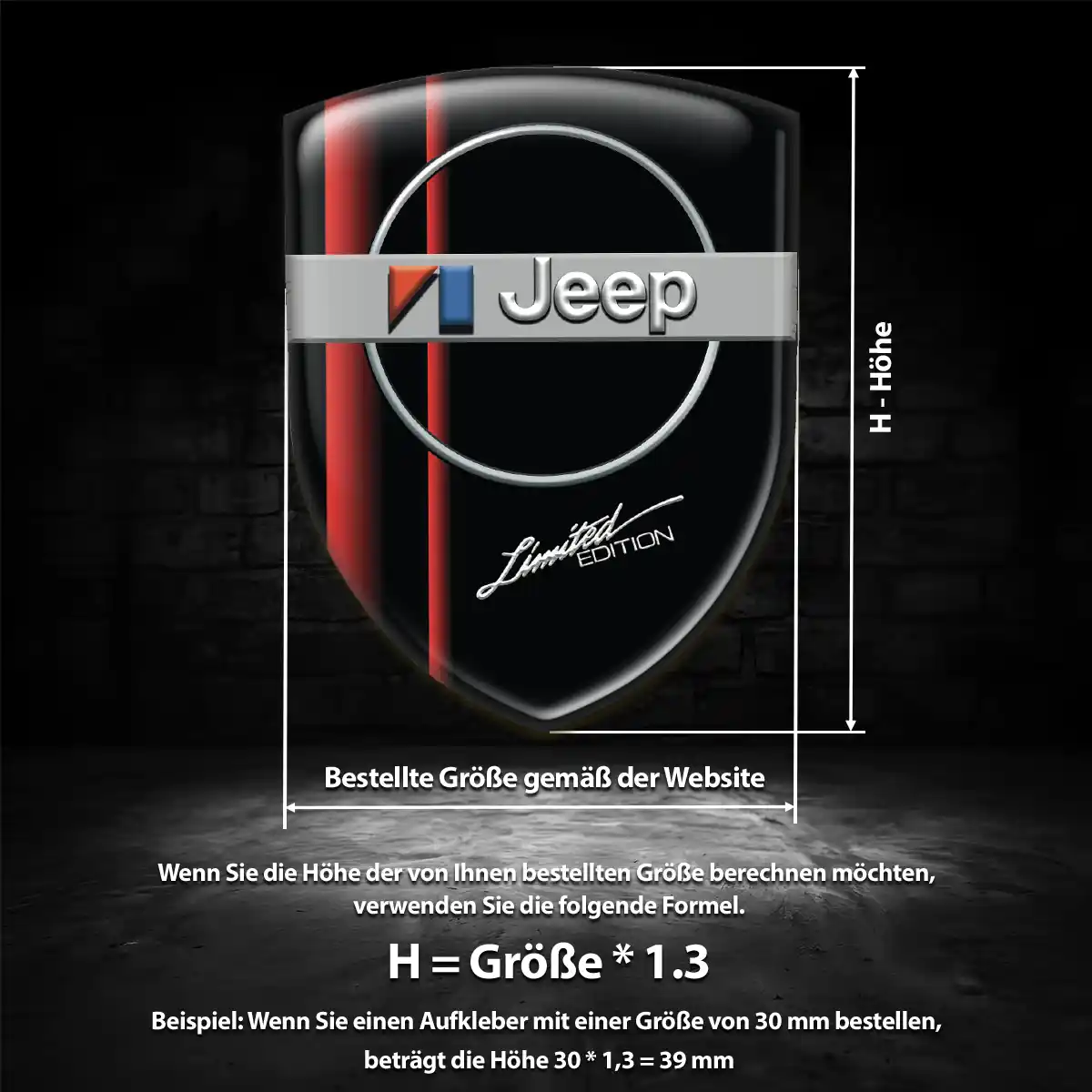 Jeep Aufkleber 3D Gel Emblem Tuningfahrzeug