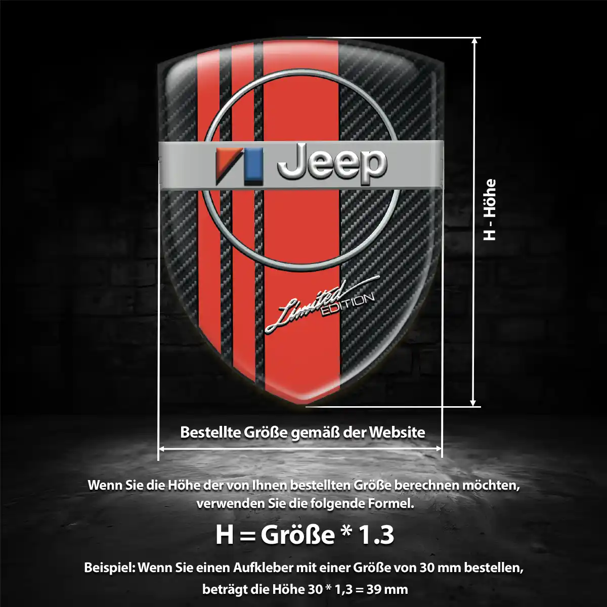 Jeep Aufkleber 3D Gel Embleme Anspruchsvolles Design