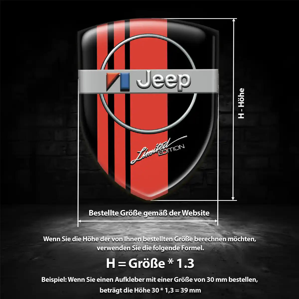 Jeep Aufkleber 3D Gel Embleme Auto Premiumqualität