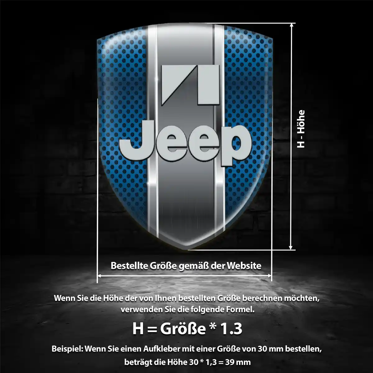 Jeep Aufkleber 3D Gel Embleme Edles Design