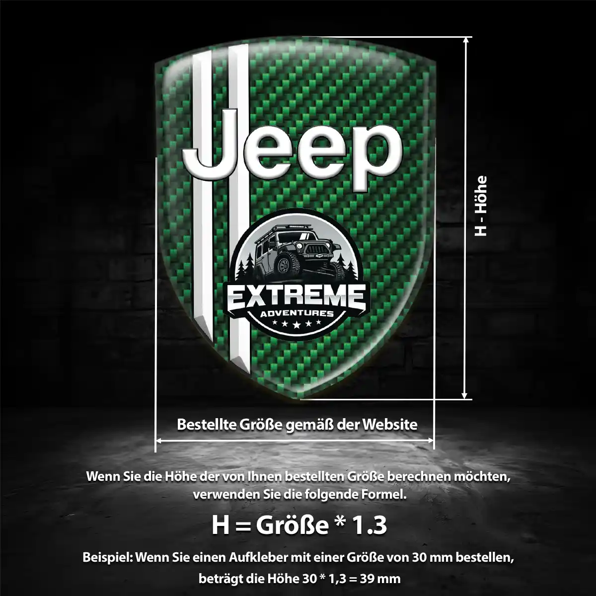 Jeep Aufkleber 3D Gel Embleme Elegantes Design