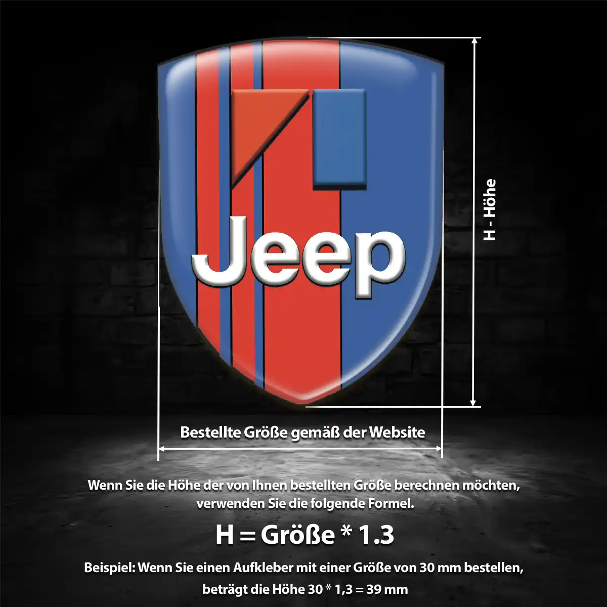 Jeep Aufkleber 3D Gel Embleme Hochwertiges Harz