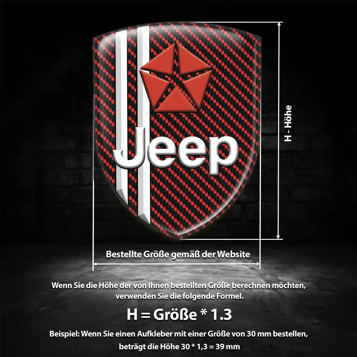 Jeep Aufkleber 3D Gel Embleme Interieurdesign