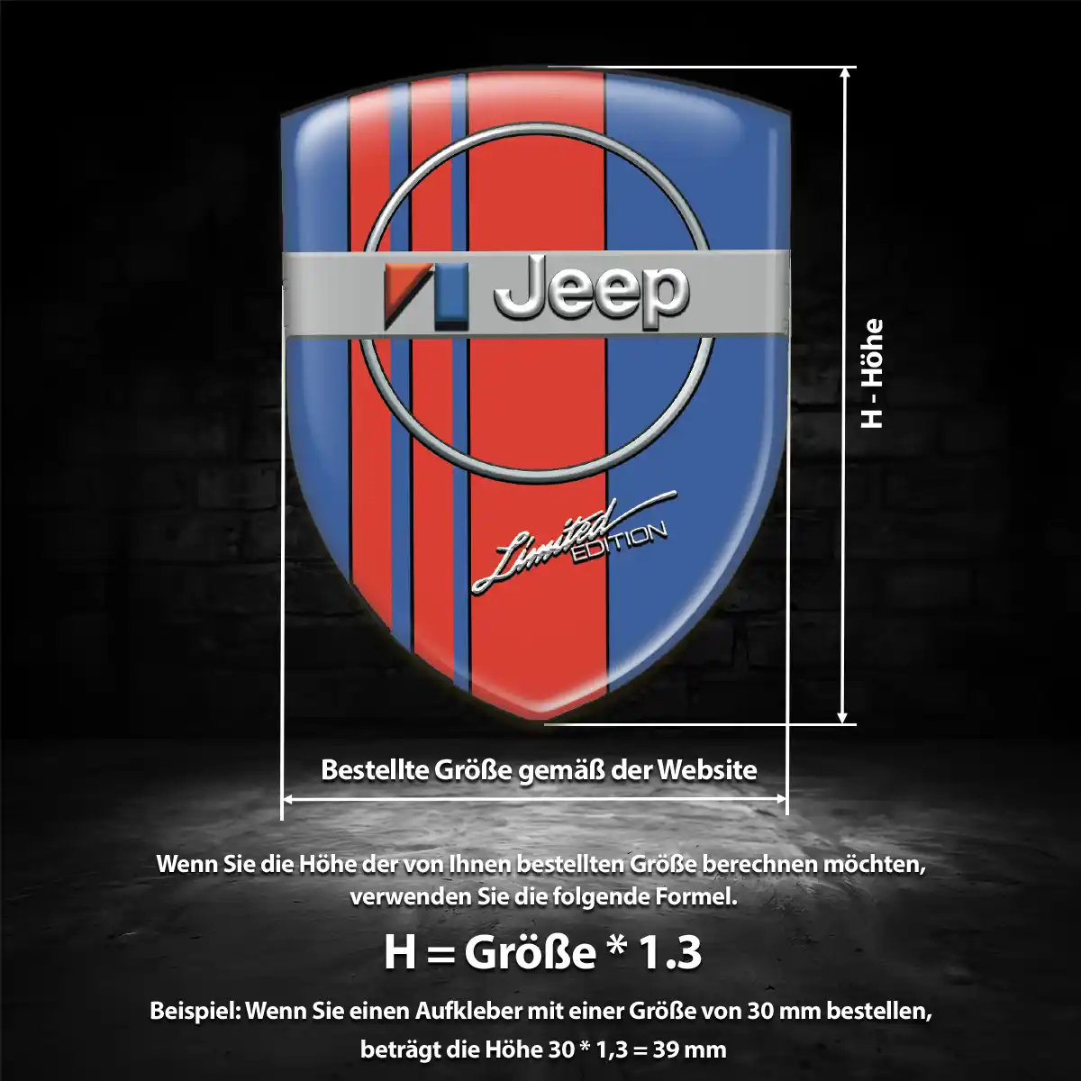 Jeep Aufkleber 3D Gel Silikon Ausdrucksstarkes Design