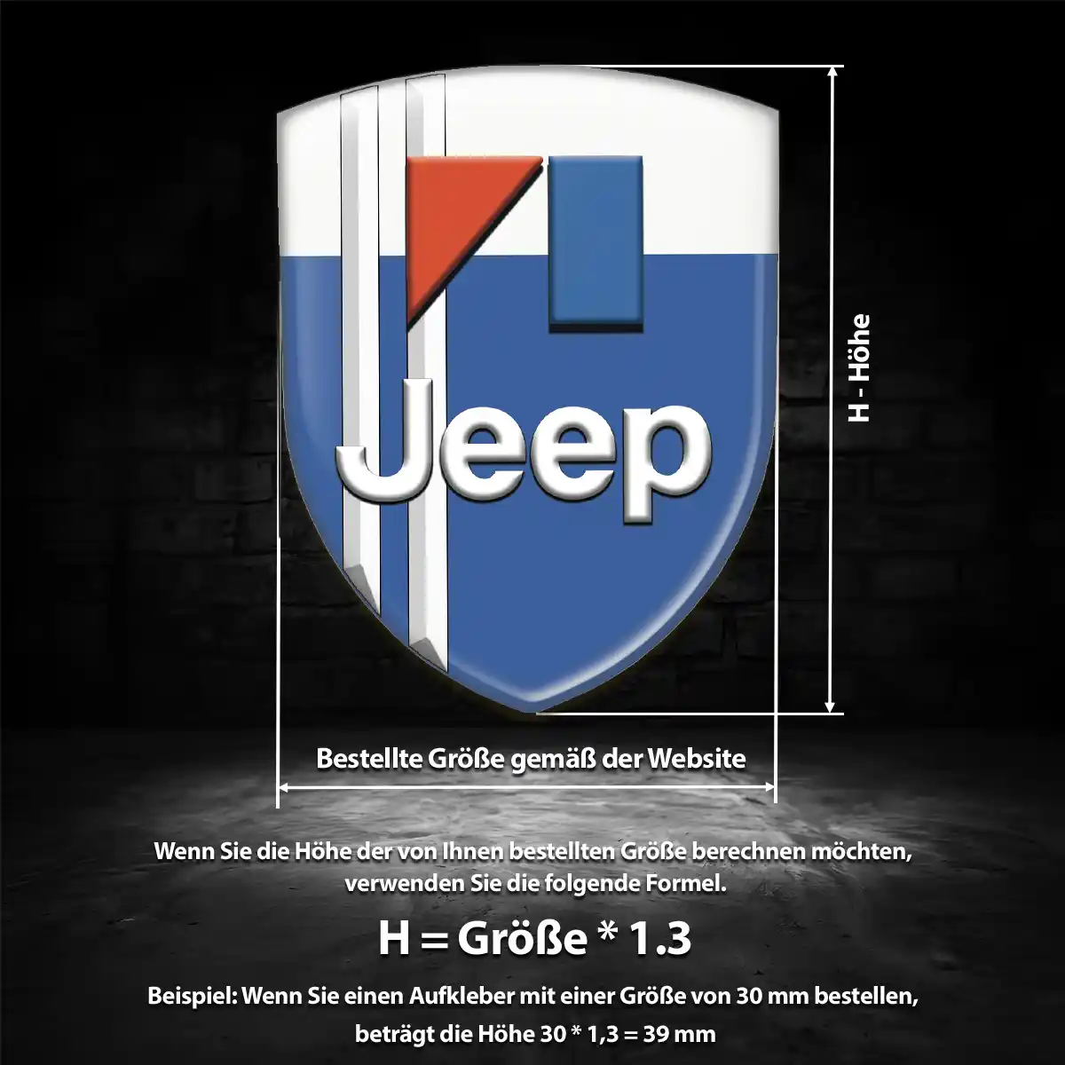 Jeep Aufkleber 3D Gel Silikon Auto Edles Design