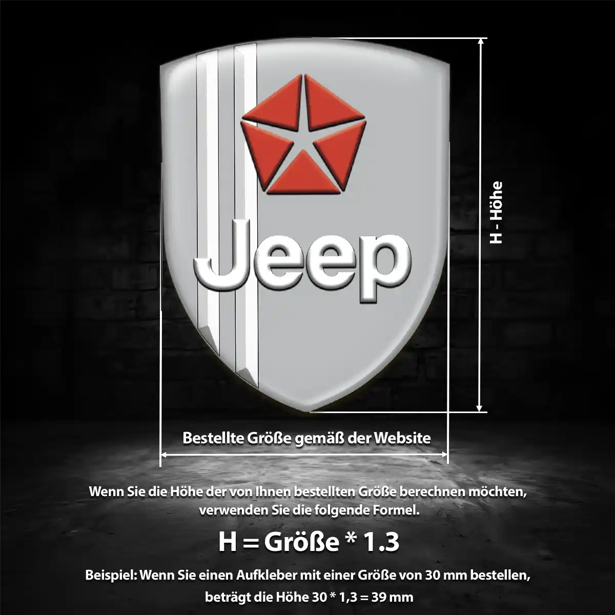 Jeep Aufkleber 3D Gel Silikon Auto Interieurdesign