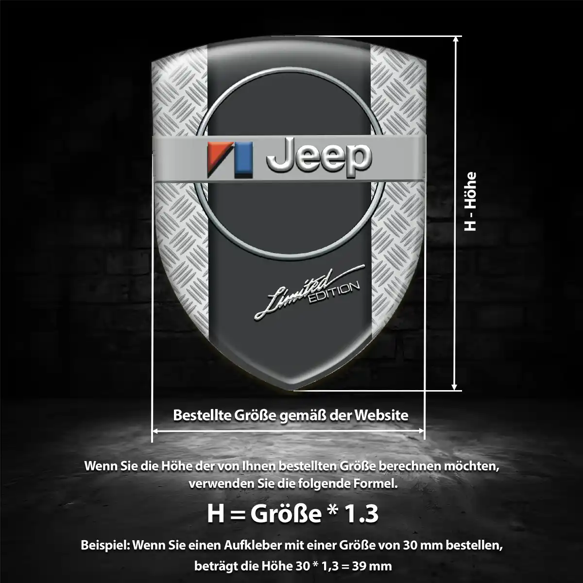 Jeep Aufkleber 3D Gel Silikon Auto Markenedition