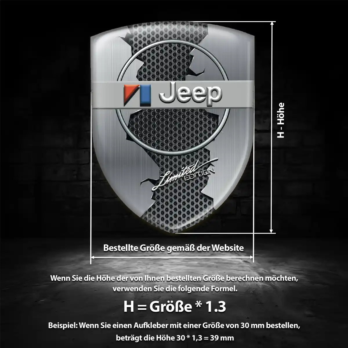 Jeep Aufkleber 3D Gel Silikon Auto Premiumqualität