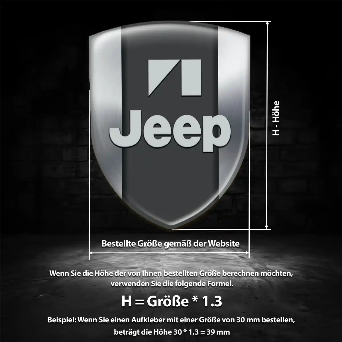 Jeep Aufkleber 3D Gel Silikon Elegantes Design