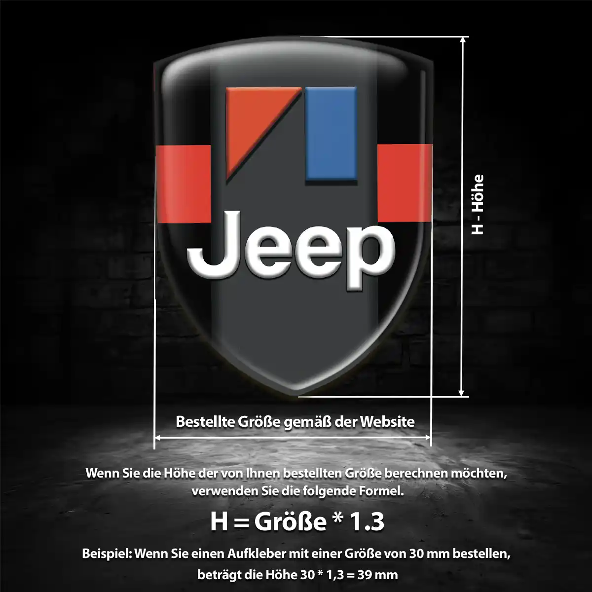 Jeep Aufkleber 3D Gel Silikon Erstklassige Qualität