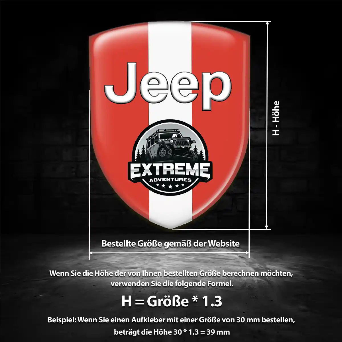 Jeep Aufkleber 3D Gel Silikon Limitierte Auflage