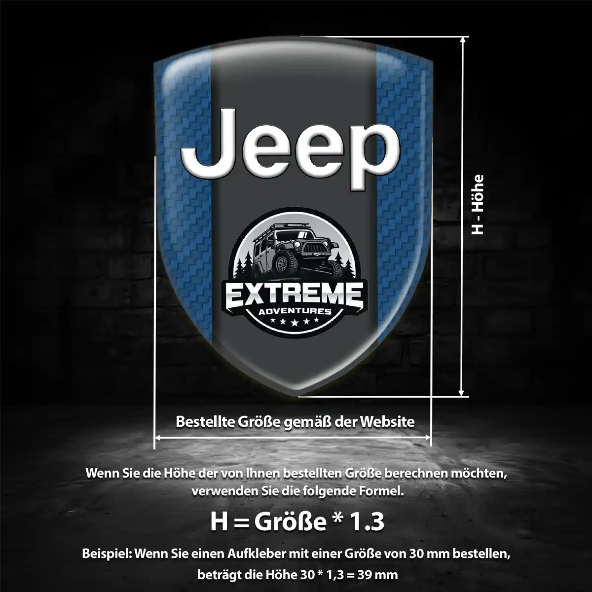 Jeep Aufkleber 3D Gel Silikon Markenedition