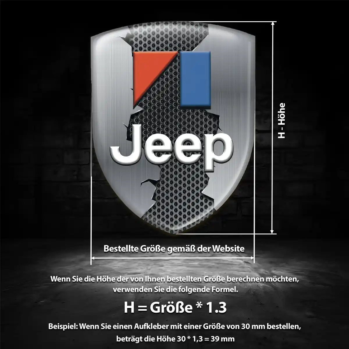 Jeep Aufkleber 3D Gel Silikon Modernes Design