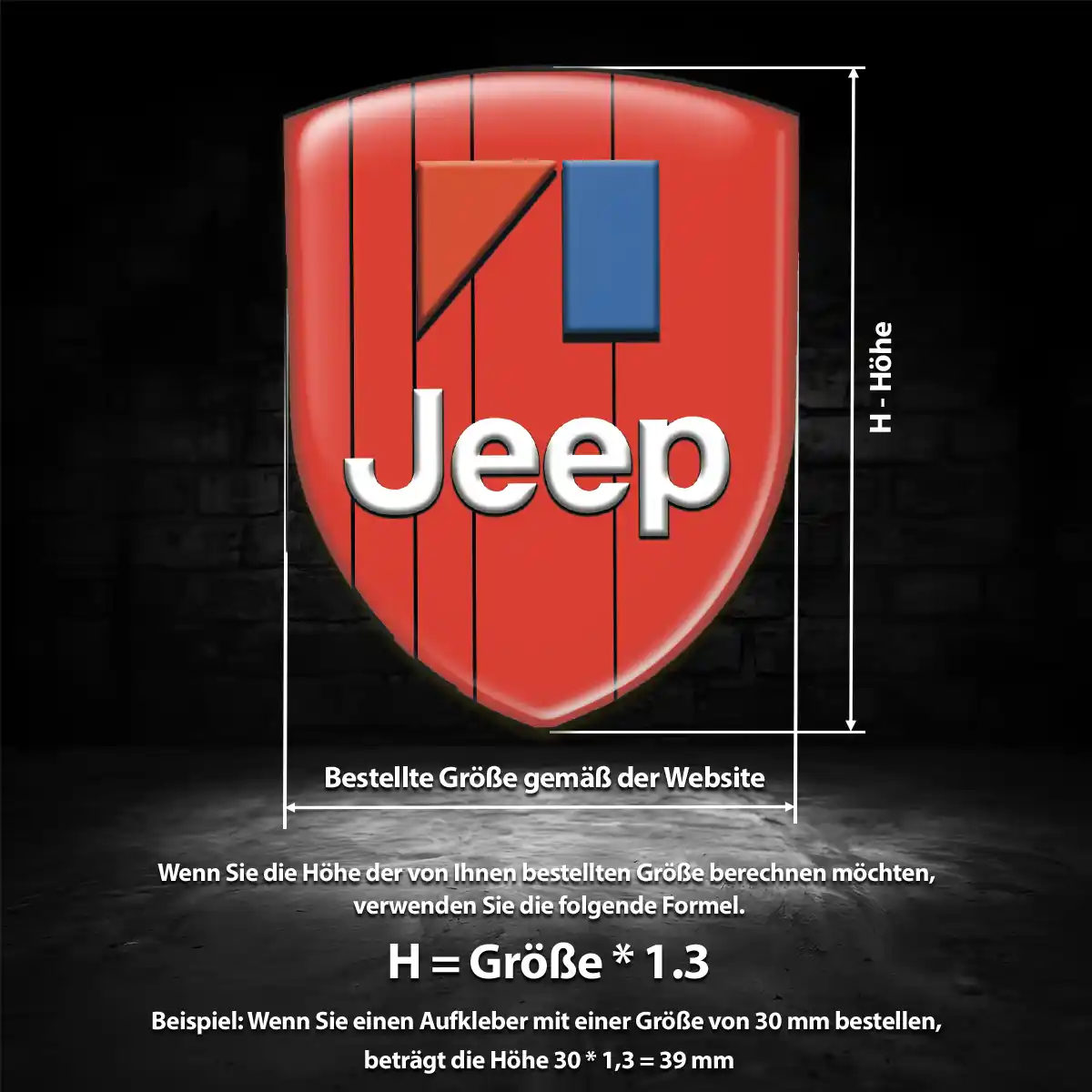 Jeep Aufkleber 3D Gel Silikon Premium-Edition