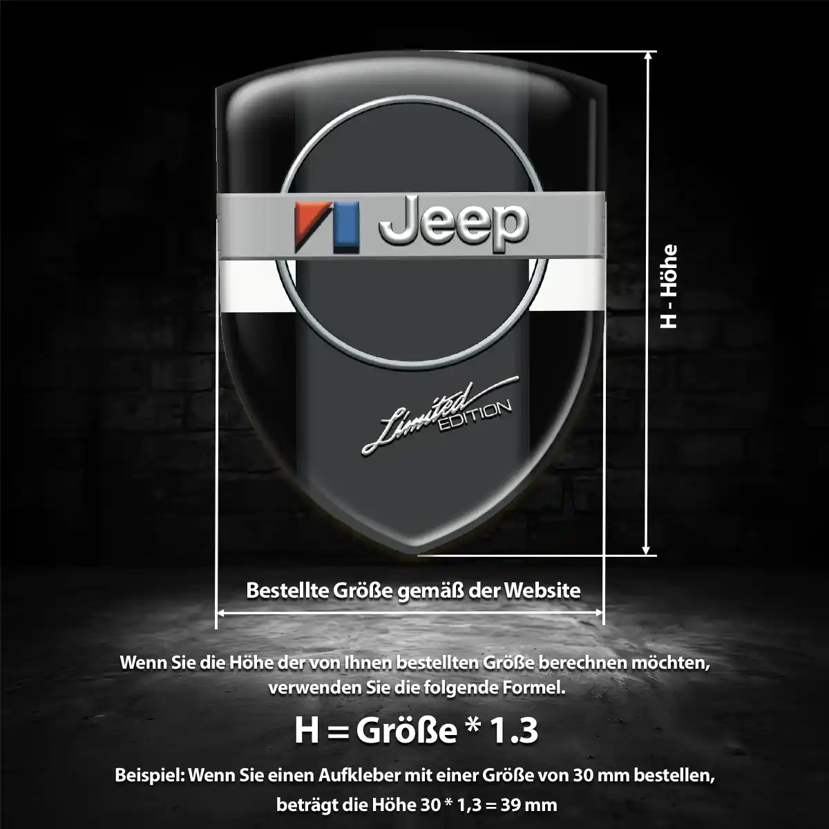 Jeep Aufkleber 3D Gel Silikon Premiumqualität