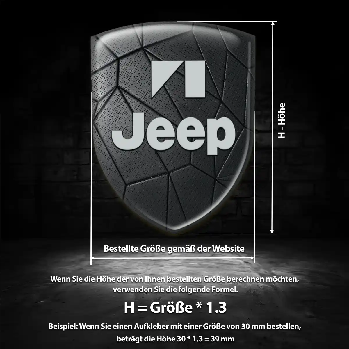 Jeep Aufkleber 3D Gel Silikon Tuningfahrzeug