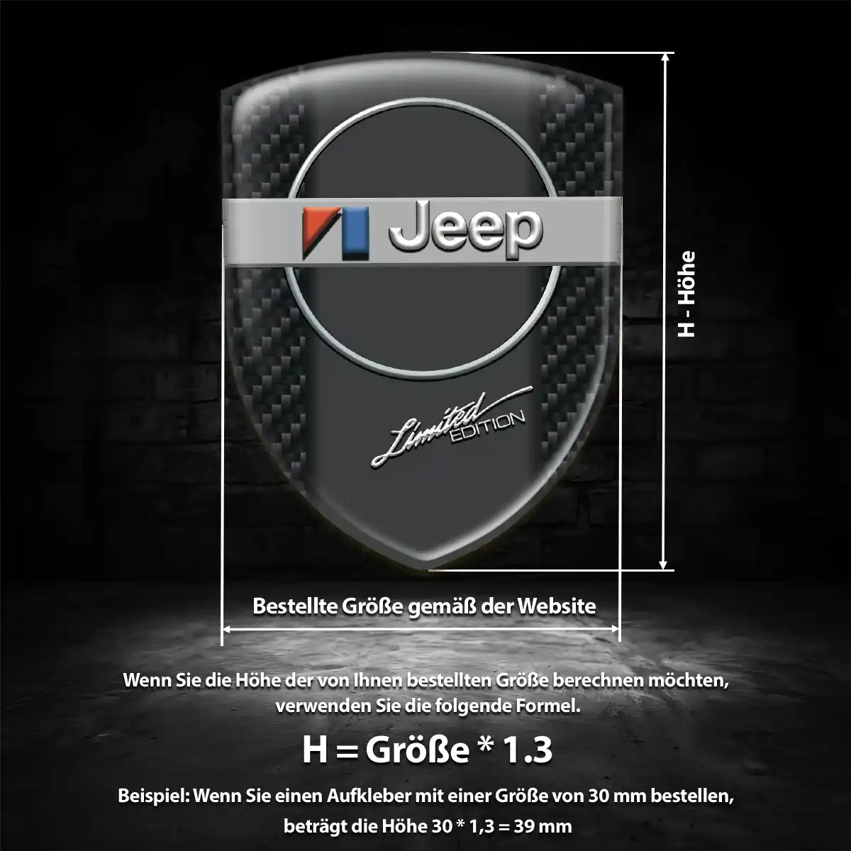 Jeep Aufkleber 3D Gel Wappen Anspruchsvolles Design