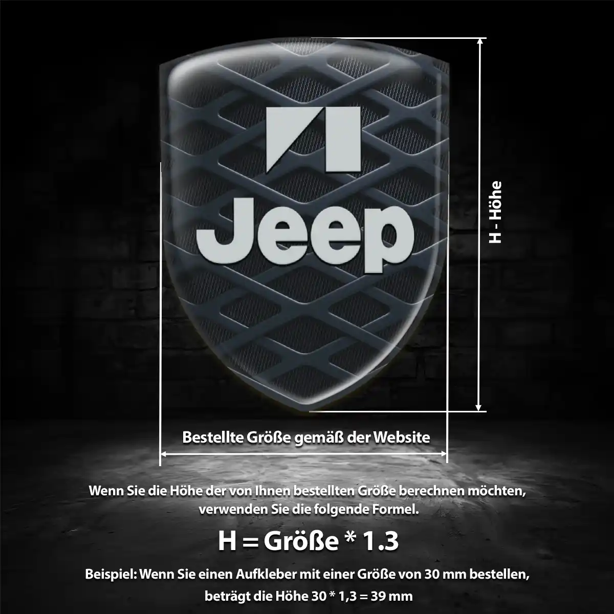 Jeep Aufkleber 3D Gel Wappen Ausdrucksstarkes Design