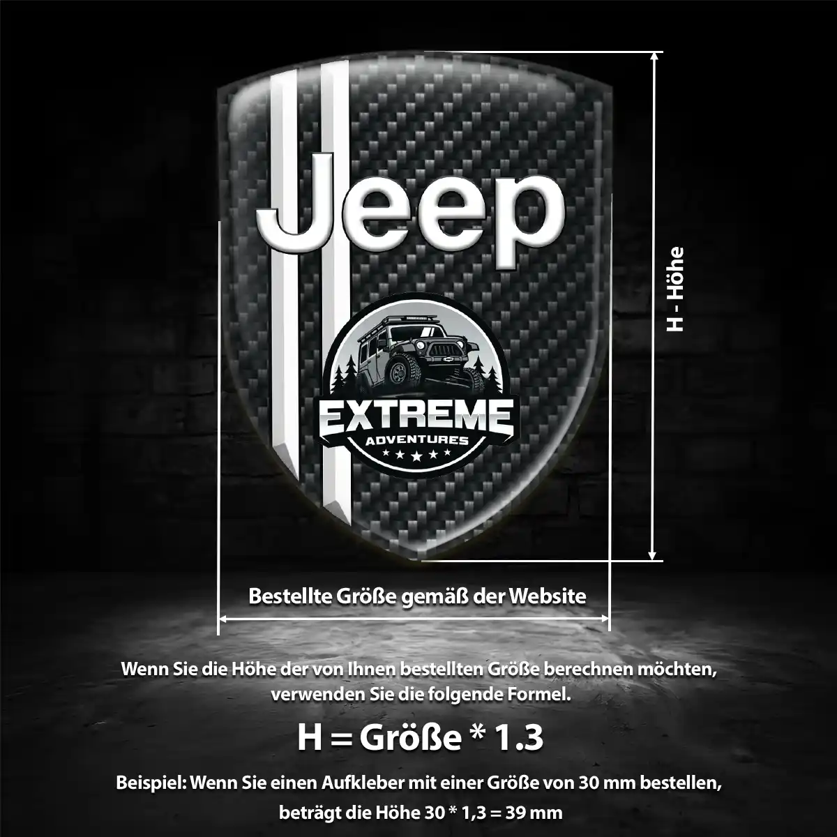 Jeep Aufkleber 3D Gel Wappen Auto Elegantes Design