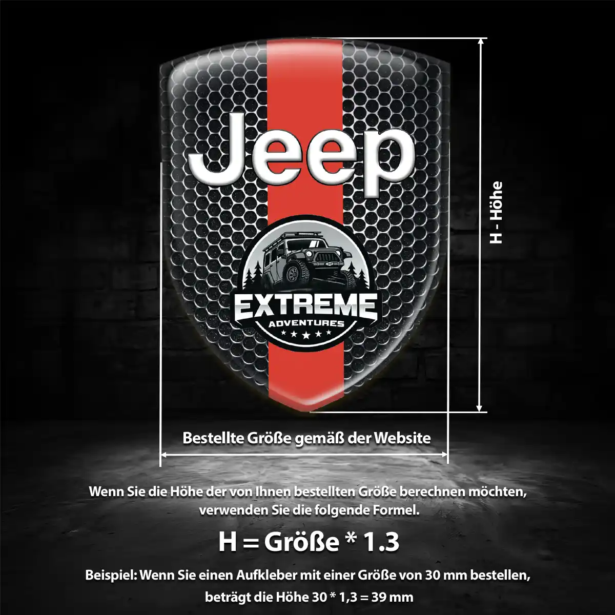Jeep Aufkleber 3D Gel Wappen Auto Markenedition