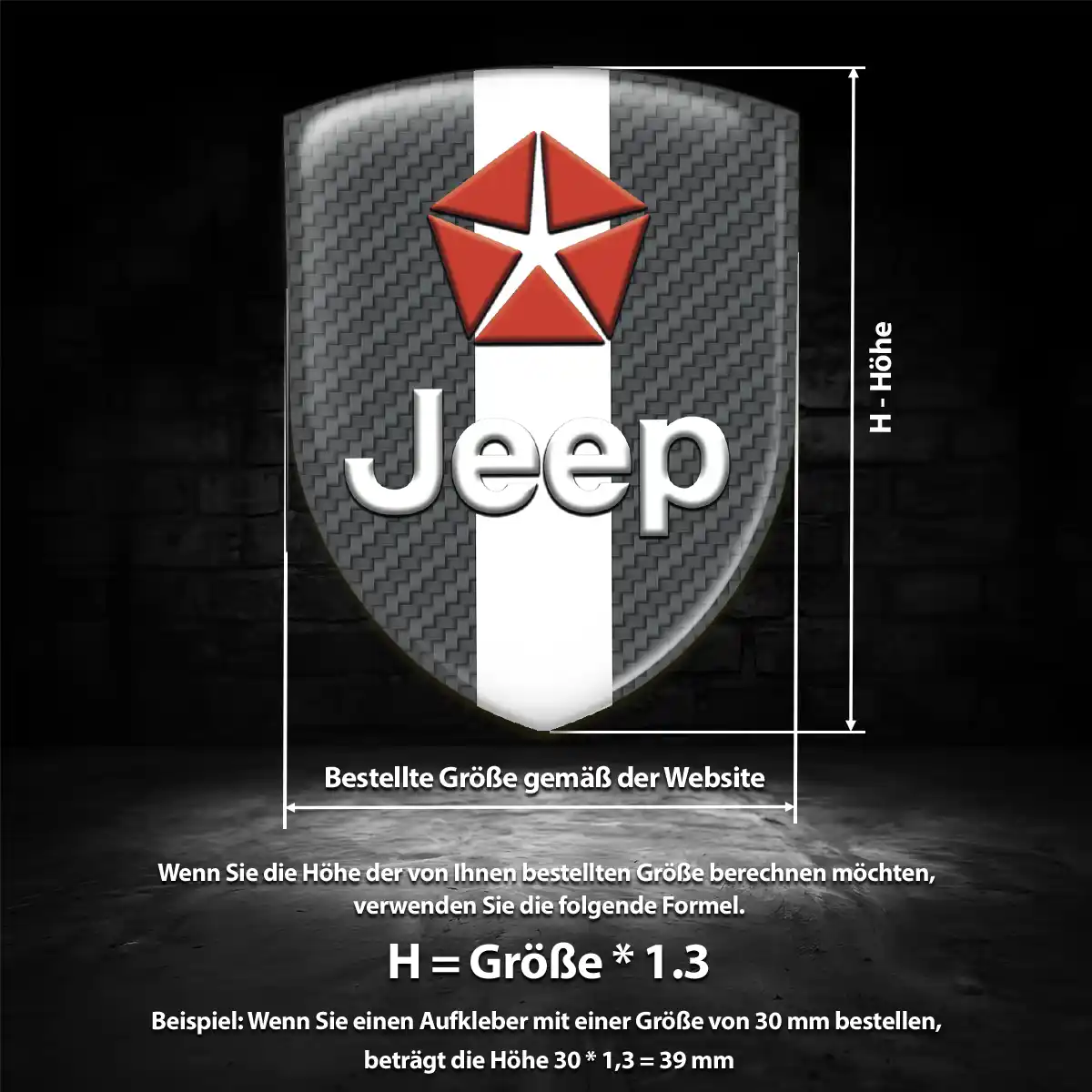 Jeep Aufkleber 3D Gel Wappen Elegantes Design