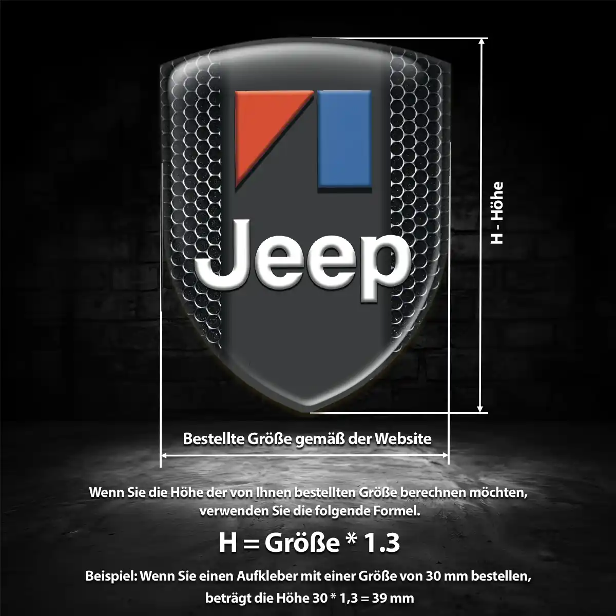 Jeep Aufkleber 3D Gel Wappen Exterieurdesign