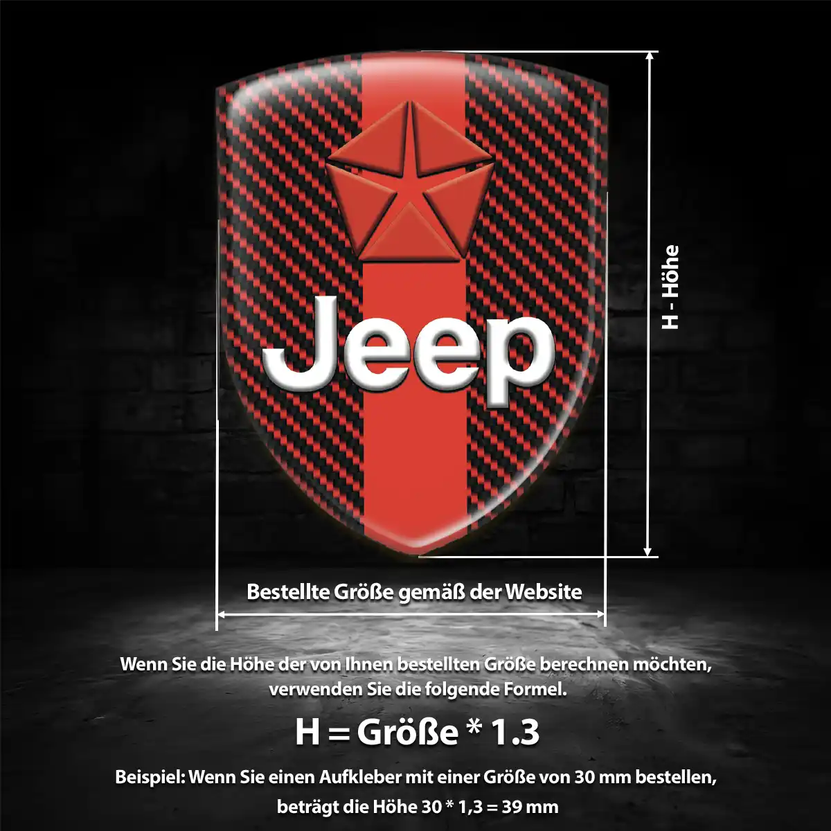 Jeep Aufkleber 3D Gel Wappen Interieurdesign