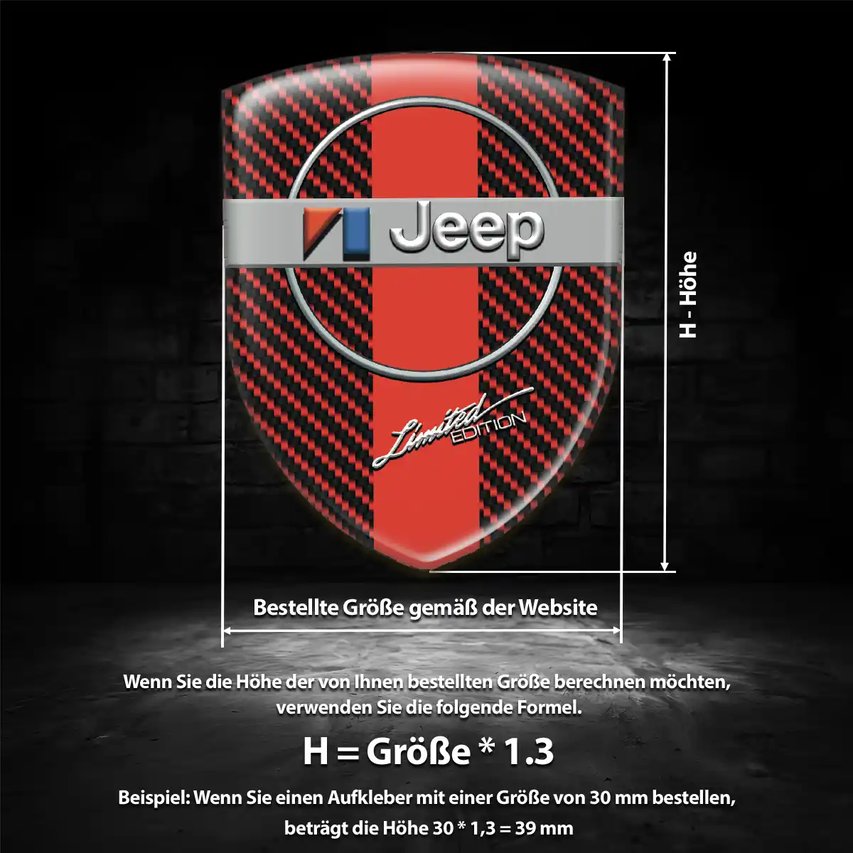 Jeep Aufkleber 3D Gel Wappen Luxus-Edition