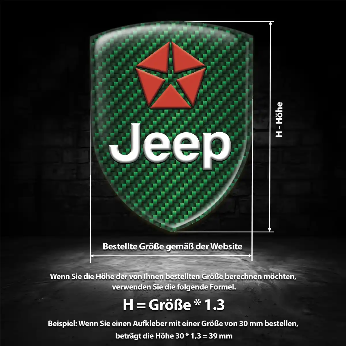 Jeep Aufkleber 3D Gel Wappen Markenedition