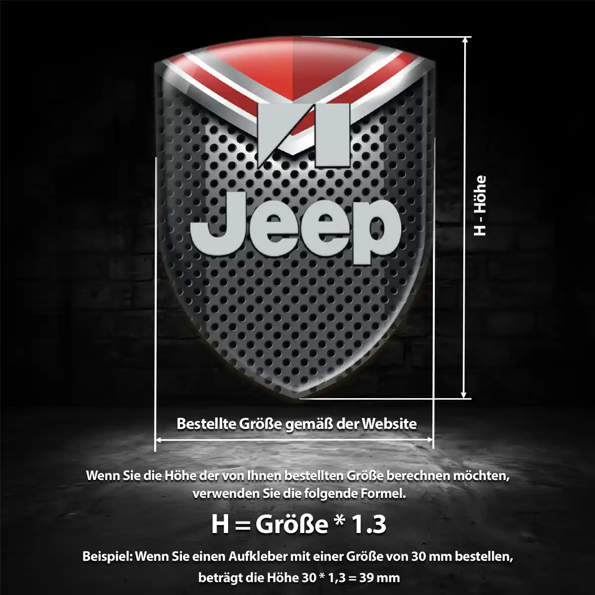 Jeep Aufkleber 3D Gel Wappen Modernes Design