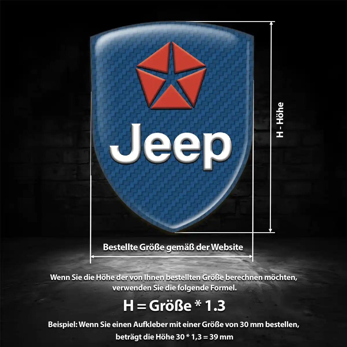 Jeep Aufkleber 3D Gel Wappen Premium-Edition