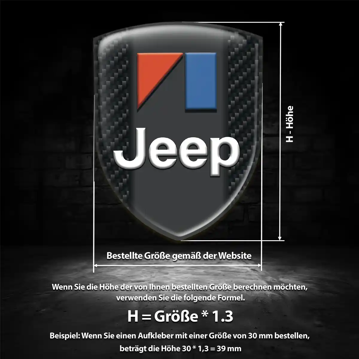 Jeep Aufkleber 3D Gel Wappen Stilvolles Design