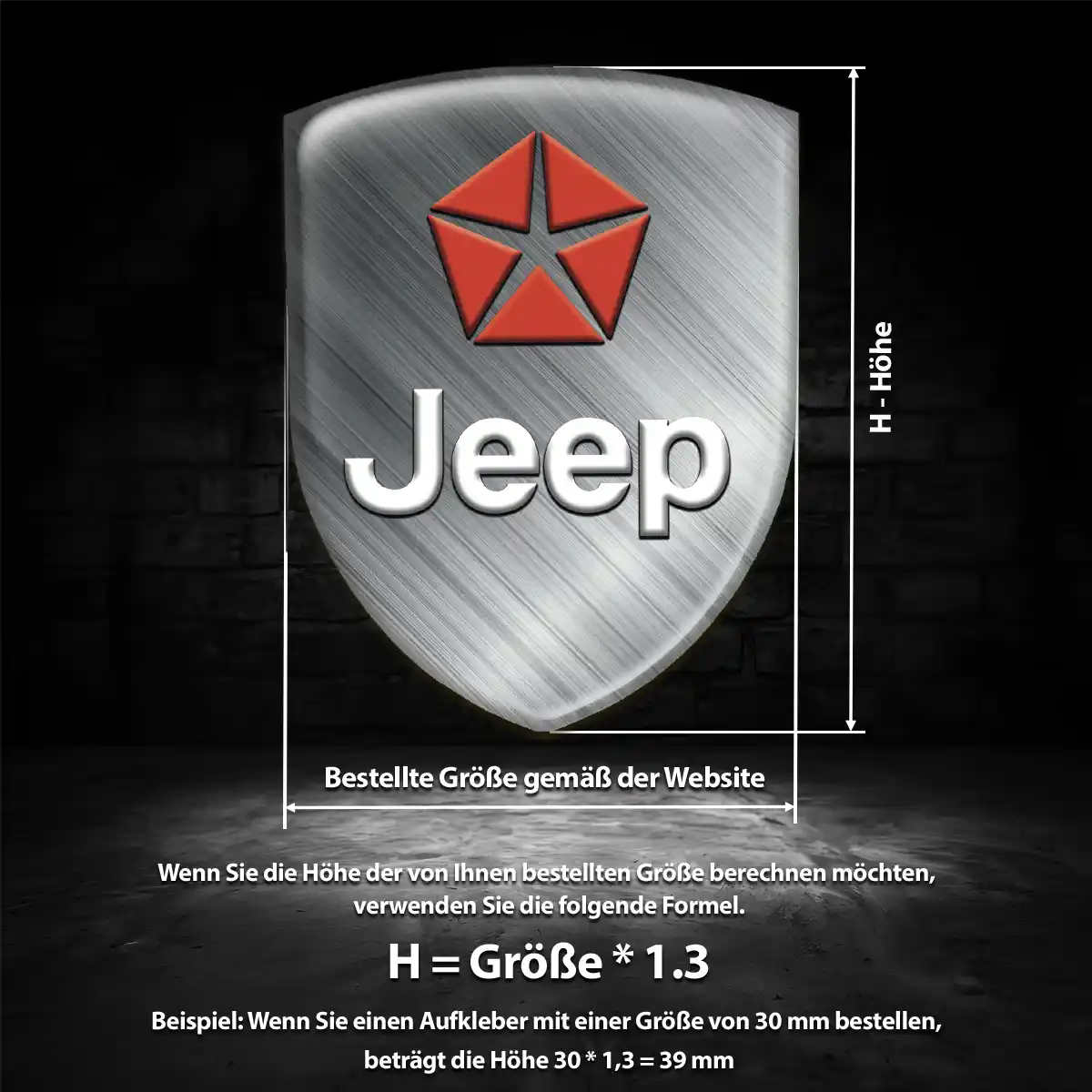 Jeep Aufkleber Emblem Hochwertiges Harz
