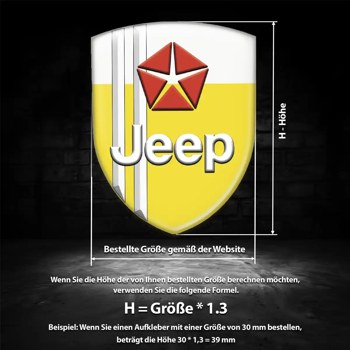 Jeep Aufkleber Emblem Interieurdesign