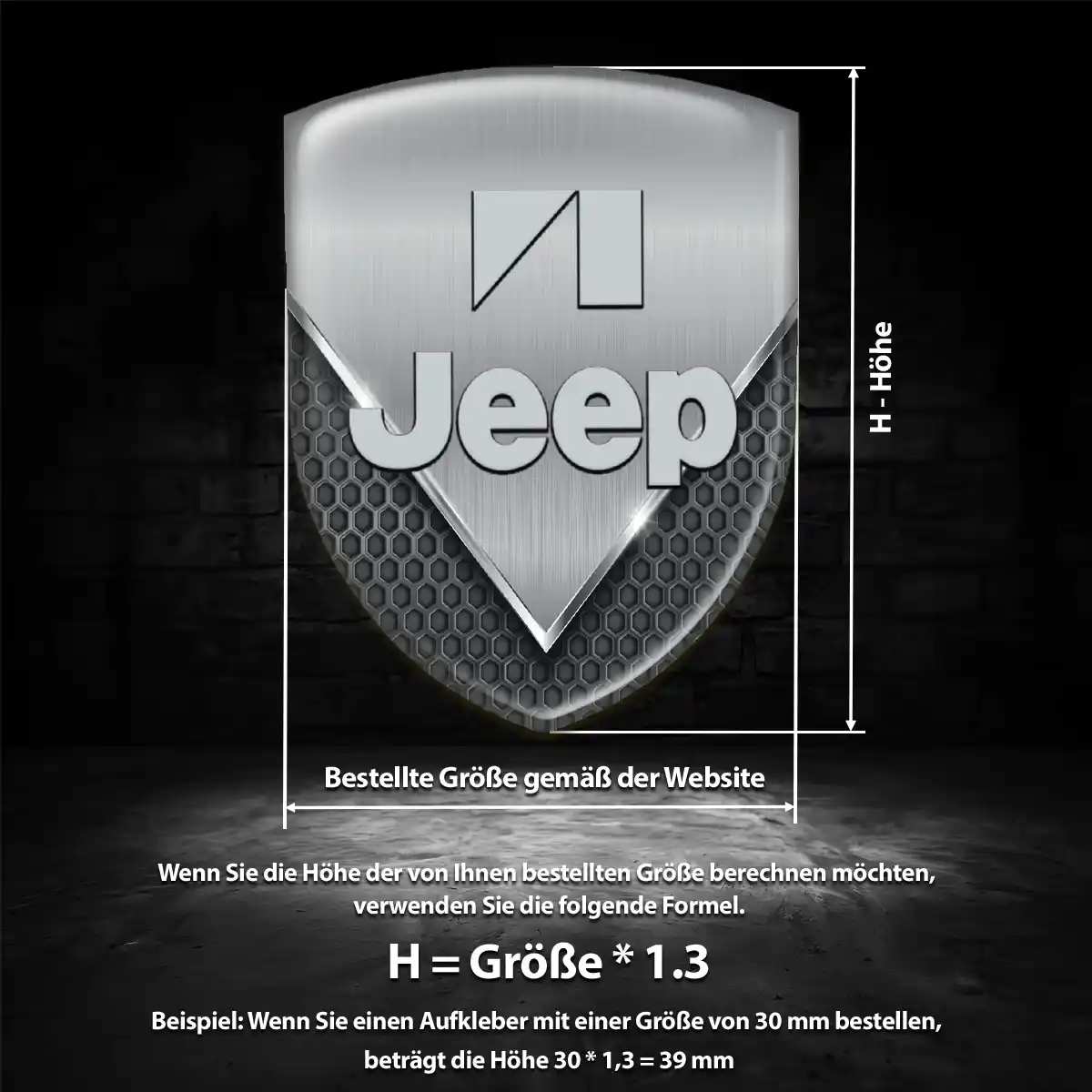 Jeep Aufkleber Emblem Premium-Edition